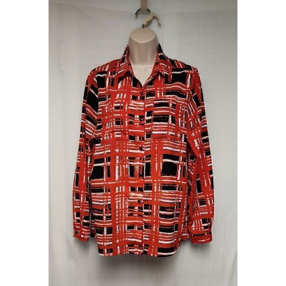 Susan Graver Top Women’s Size US 4 Long Sleeve Button Front Shirt Blouse - Picture 4 of 9